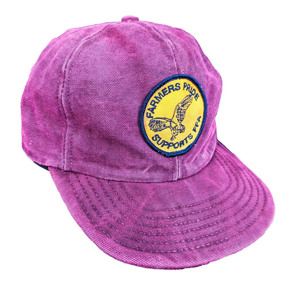 FFA Farmers Pride Ball Cap Distressed Vintage Cotton Burgundy Eagle Patch USA